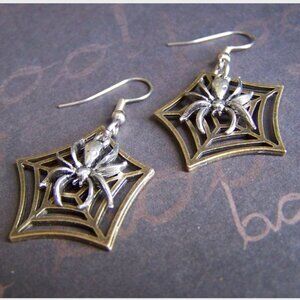 NEW Spider and Web Earrings